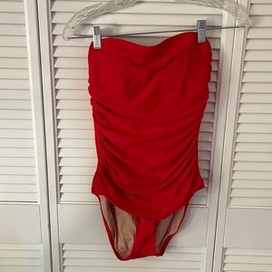 JCrew Bandeau Ruched bathing suit